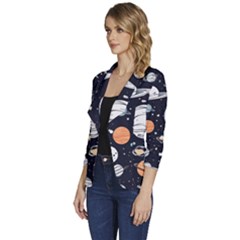 Women s One-Button 3/4 Sleeve Short Jacket 