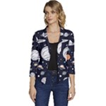 Space Galaxy Universe Stars Sky Women s Casual 3/4 Sleeve Spring Jacket