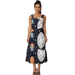 Space Galaxy Universe Stars Sky Square Neckline Tiered Midi Dress