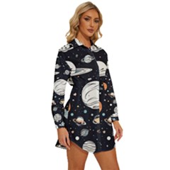 Womens Long Sleeve Shirt Dress 