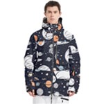 Space Galaxy Universe Stars Sky Men s Multi Pockets Zip Ski and Snowboard Waterproof Breathable Jacket