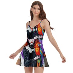 Body Wrap Sleeveless V-Neck Mini Dress 