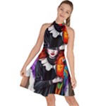 Halloween T-shirts design  Sleeveless Halter Neck A-Line Dress