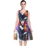 Halloween T-shirts design  V-Neck Midi Sleeveless Dress 