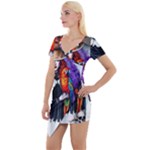 Halloween T-shirts design  Short Sleeve Asymmetric Mini Dress