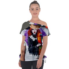 Off Shoulder Tie-Up T-Shirt 