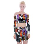 Halloween T-shirts design  Off Shoulder Top with Mini Skirt Set