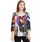 Halloween T-shirts design  Chiffon Quarter Sleeve Blouse