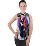 Halloween T-shirts design  Mock Neck Chiffon Sleeveless Top