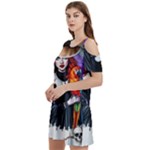 Halloween T-shirts design  Women s Cold Shoulder Round Neck Mini Dress