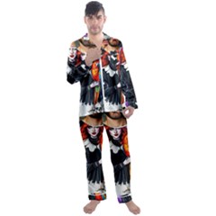 Men s Long Sleeve Satin Pajamas Set 