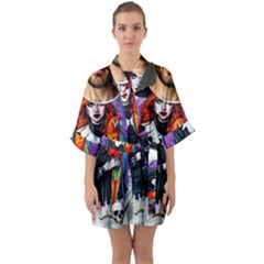 Half Sleeve Satin Kimono  