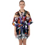 Halloween T-shirts design  Half Sleeve Satin Kimono 