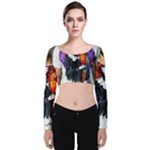 Halloween T-shirts design  Velvet Long Sleeve Crop Top