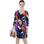 Halloween T-shirts design  Quarter Sleeve Ruffle Waist Dress