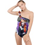 Halloween T-shirts design  Frilly One Shoulder Swimsuit