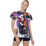 Halloween T-shirts design  Ruffle Collar Chiffon Blouse