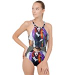 Halloween T-shirts design  High Neck One Piece Swimsuit