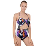 Halloween T-shirts design  Scallop Top Cut Out Swimsuit