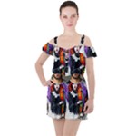 Halloween T-shirts design  Ruffle Cut Out Chiffon Playsuit