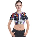 Halloween T-shirts design  Short Sleeve Cropped Jacket