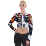 Halloween T-shirts design  Long Sleeve Cropped Velvet Jacket