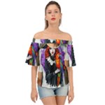 Halloween T-shirts design  Off Shoulder Short Sleeve Top