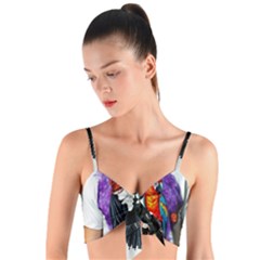 Woven Tie Front Bralet 