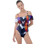 Halloween T-shirts design  Frill Detail One Piece Swimsuit