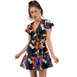 Halloween T-shirts design  Flutter Sleeve Wrap Dress