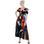 Halloween T-shirts design  Button Up Short Sleeve Maxi Dress