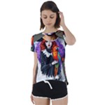 Halloween T-shirts design  Short Sleeve Open Back T-Shirt