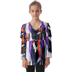 Kids  V Neck Casual Top 