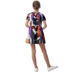 Kids  Short Sleeve Pinafore Style Dress 