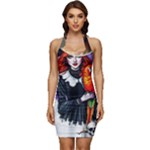 Halloween T-shirts design  Sleeveless Wide Square Neckline Ruched Bodycon Dress