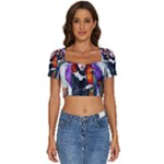 Halloween T-shirts design  Short Sleeve Square Neckline Crop Top 