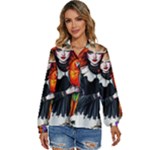 Halloween T-shirts design  Women s Long Sleeve Button Up Shirt