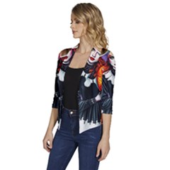 Women s Draped Front 3/4 Sleeve Shawl Collar Jacket 