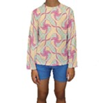 Abstract Pattern Design Scrapbooking Kids  Long Sleeve Swimwear