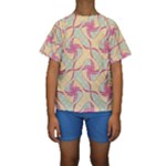 Abstract Pattern Design Scrapbooking Kids  Short Sleeve Swimwear