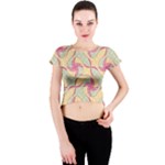 Abstract Pattern Design Scrapbooking Crew Neck Crop Top