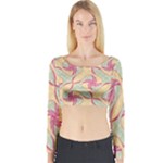 Abstract Pattern Design Scrapbooking Long Sleeve Crop Top