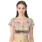 Abstract Pattern Design Scrapbooking Short Sleeve Crop Top