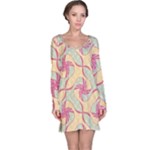 Abstract Pattern Design Scrapbooking Long Sleeve Nightdress