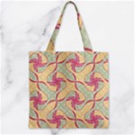 Abstract Pattern Design Scrapbooking Zipper Grocery Tote Bag