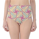 Abstract Pattern Design Scrapbooking Classic High-Waist Bikini Bottoms