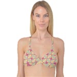 Abstract Pattern Design Scrapbooking Reversible Tri Bikini Top