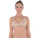 Abstract Pattern Design Scrapbooking Halter Neck Bikini Top