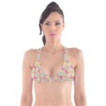 Abstract Pattern Design Scrapbooking Plunge Bikini Top