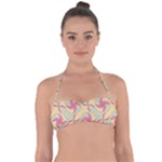 Abstract Pattern Design Scrapbooking Tie Back Bikini Top